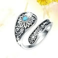 thumbnail image 5 of Wioihee 925 Spoon Ring Vintage Turquoise Rings Adjustable Size Inspirational, 5 of 9