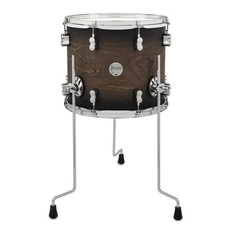 PDP PDCM1214TTSCB 12 x 14 in. Maple Floor Tom Drum, Satin Charcoal Burst with Chrome Hardware