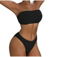 thumbnail image 2 of Babysbule Women's Two Piece Bikini Sets Solid Swimsuit Set Womens Nylon Filled Bra Strapless Swimwear Beachwear, 2 of 6