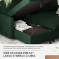 thumbnail image 2 of Walsunny Pull Out Sectional Sleeper Sofa Bed L Shape Couches with Reversible Storage Chaise for Living Rooms Small Rooms Apartment,Green, 2 of 8