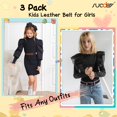 thumbnail image 4 of SUOSDEY Girls Leather Belts,Kids Skinny Belt for School Uniforms Gift 3Pack, 4 of 8