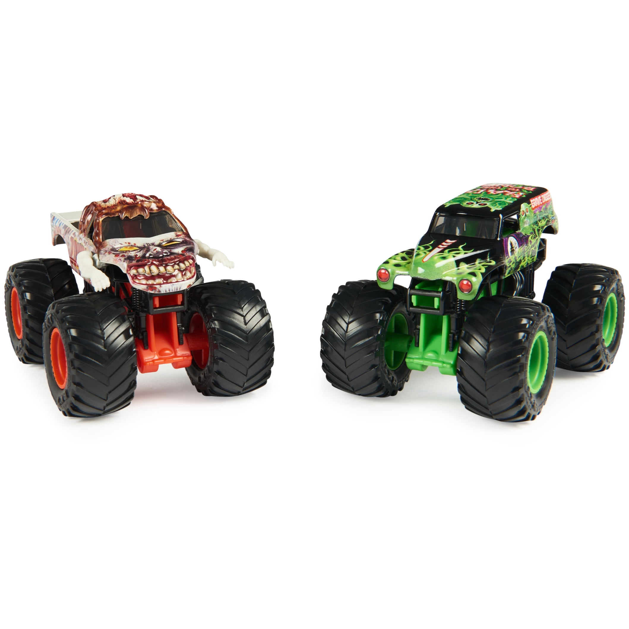 Monster Jam 2-Pack Grave Digger Vs. Zombie - 1:64 Scale Monster Trucks, Girl and Boy Toys