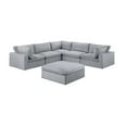 thumbnail image 2 of Miekor Furniture Dark Gray Color 6pc Modular Sectional Set Corduroy Upholstery Couch 3x Corner wedge 2x Armless Chairs 1x Ottoman Living Room Furniture 00831, 2 of 12
