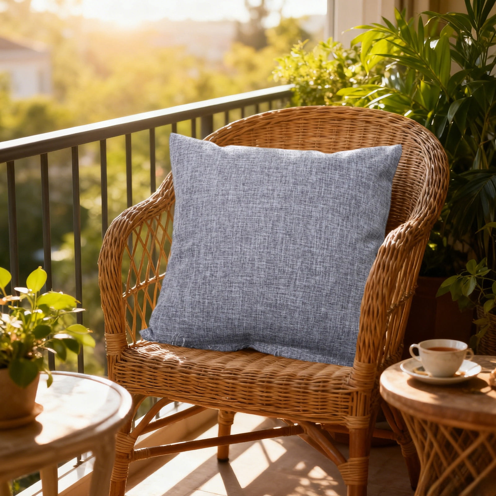 Linen Throw Pillow Cushion Cover with Insert Decorative Pillow for Sofa Couch Bed Living Room Bedroom Outdoor Patio Home Decor Accent Pillow 18x18 Inch Pillow with Zipper