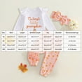 thumbnail image 3 of Gerichy Baby Girl Halloween Outfit Infant Newborn Girls Long Sleeve Romper Pants Headband Pumpkin Clothes Set 0-18 Months, 3 of 4