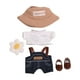 thumbnail image 1 of Traje de muñeca de manga corta.,Muñeco de peluche Top de manga corta con pantalón para 5,91'',Accesorio de vestir con camiseta con cuello redondo y muñeco de peluche,Mini pantalón, 1 of 8