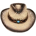 thumbnail image 2 of Boys Girls Straw Hat Beaded Band Western Cowboy Hat, KST-012, 2 of 4