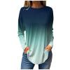 thumbnail image 3 of jtjvou Womens Tops,Crewneck Solid/Stripe Tunic Shirts Loose Fit Long Sleeve Sweatshirt Casual Pullover Blouses,Mint Green,XXL, 3 of 6