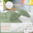 thumbnail image 2 of 3 Piece Vintage Forest Green Duvet Cover Set Queen Size,Microfiber Comforter/Quilt Cover with Corner Ties and 2 Pillowcases,Farmhouse Retro Solid Color Linen Texture Soft Bedding with Zipper Closure, 2 of 8
