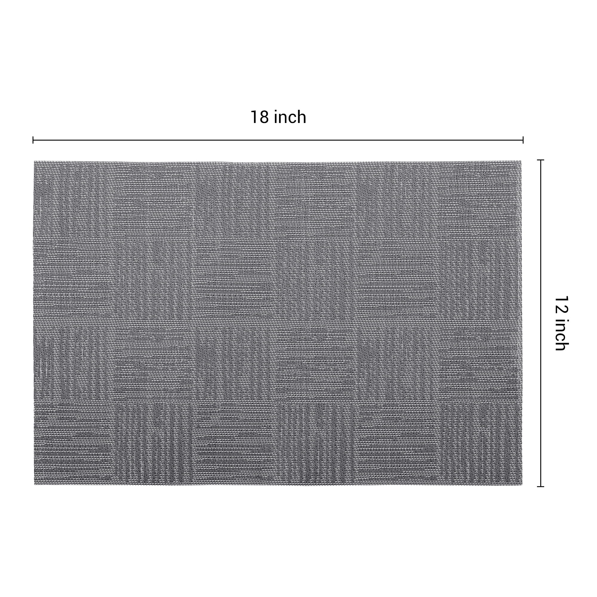Unique Bargains Vinyl Placemats for Kitchen Dining Table Wipeable Mat Dark Gray 18x12in