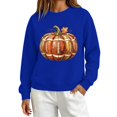 thumbnail image 6 of LIZUOJUN Crewneck Sweatshirt for Women Oversized Pullover Football Pumpkin Graphic Long Sleeve Casual Game Day Outfits for Women Fall Halloween Cozy L, 6 of 7