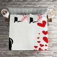 thumbnail image 3 of Ambesonne Kiss Quilted Coverlet 3 Pcs, Girl Silhouette, Queen Size, Black White Red, 3 of 4