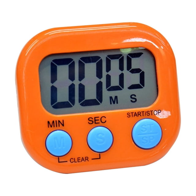 Kitchen Timer Cooking Electronic Countdown Timer with Magnet Back for Refrigerator Mounting 2.73 in x 2.44 in x 0.78 in Orange ABS