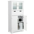 thumbnail image 1 of Giantex Armoire de Rangement de Salle de Bain Autoportante, Armoire Haute pour le Sol pour le Linge avec Tablettes Ajustables, Blanc, 1 of 7