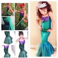 thumbnail image 1 of Kids Ariel Little Mermaid Set Girl Princess Fancy Dress Party Cosplay Costume, 1 of 5