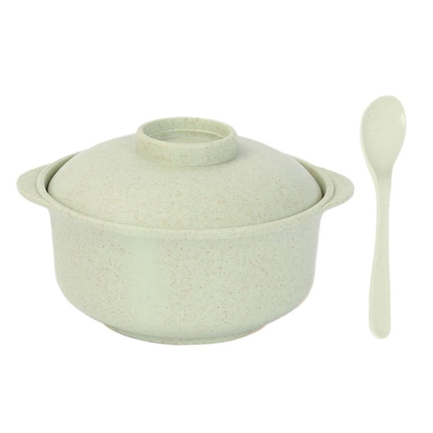 TQEHS Cuenco pequeño para ramen para microondas, cuencos para fideos instantáneos con tapa, cuchara + 9CD1 Z4P3
