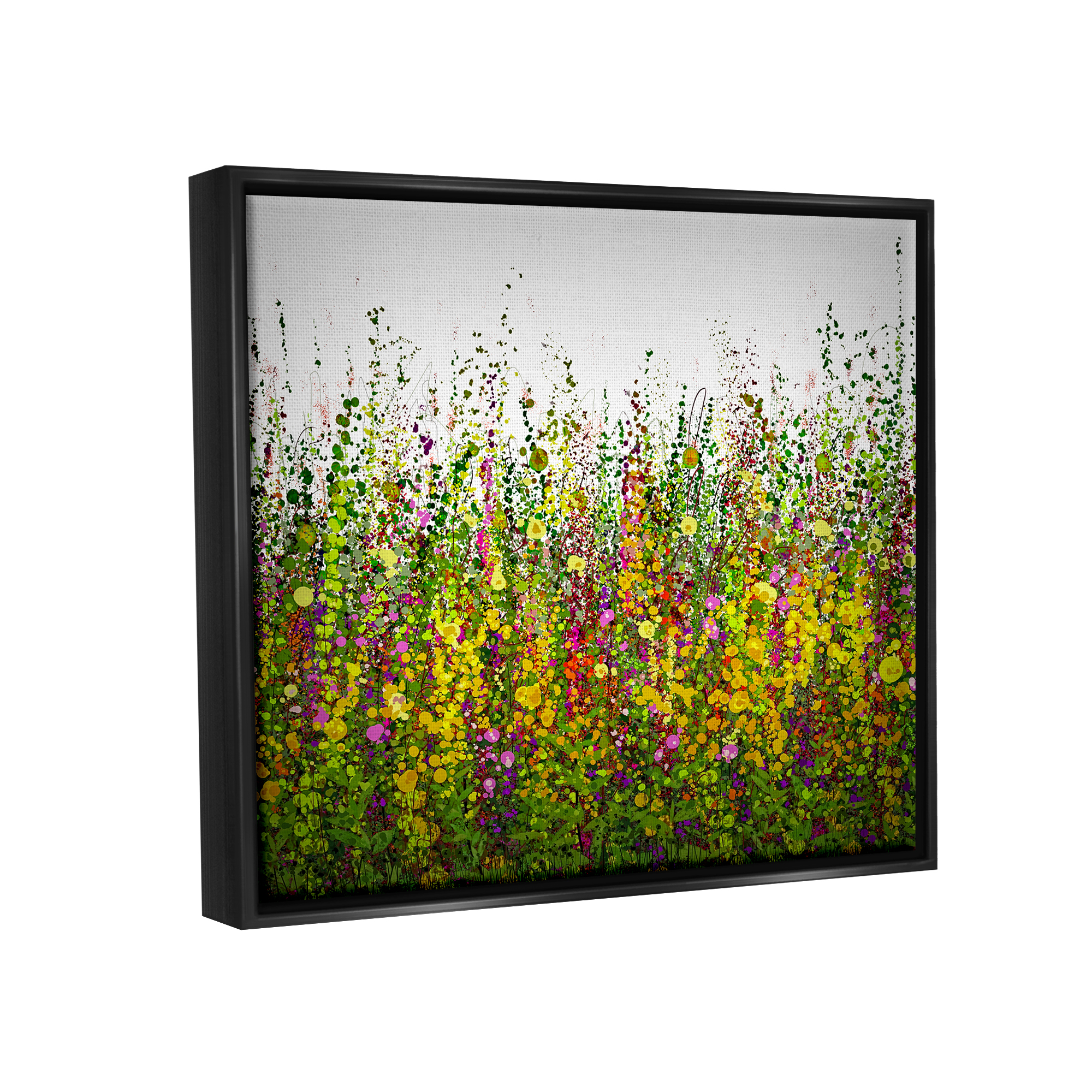 Stupell Industries Abstract Meadow Grasses Abstract Painting Black Floater Framed Art Print Wall Art, 21 x 17
