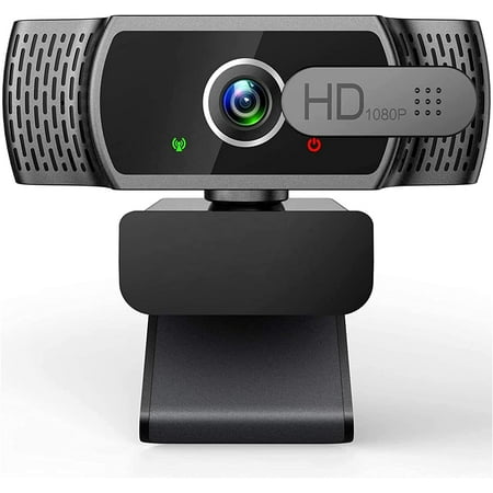 Webcam with Microphone, 1080P FHD Webcam with Privacy Cover, Plug and Play USB Web Camera for Desktop & Laptop Conference, Meeting, Zoom, Skype,Windows, Linux, and macOS (Webcam Only)