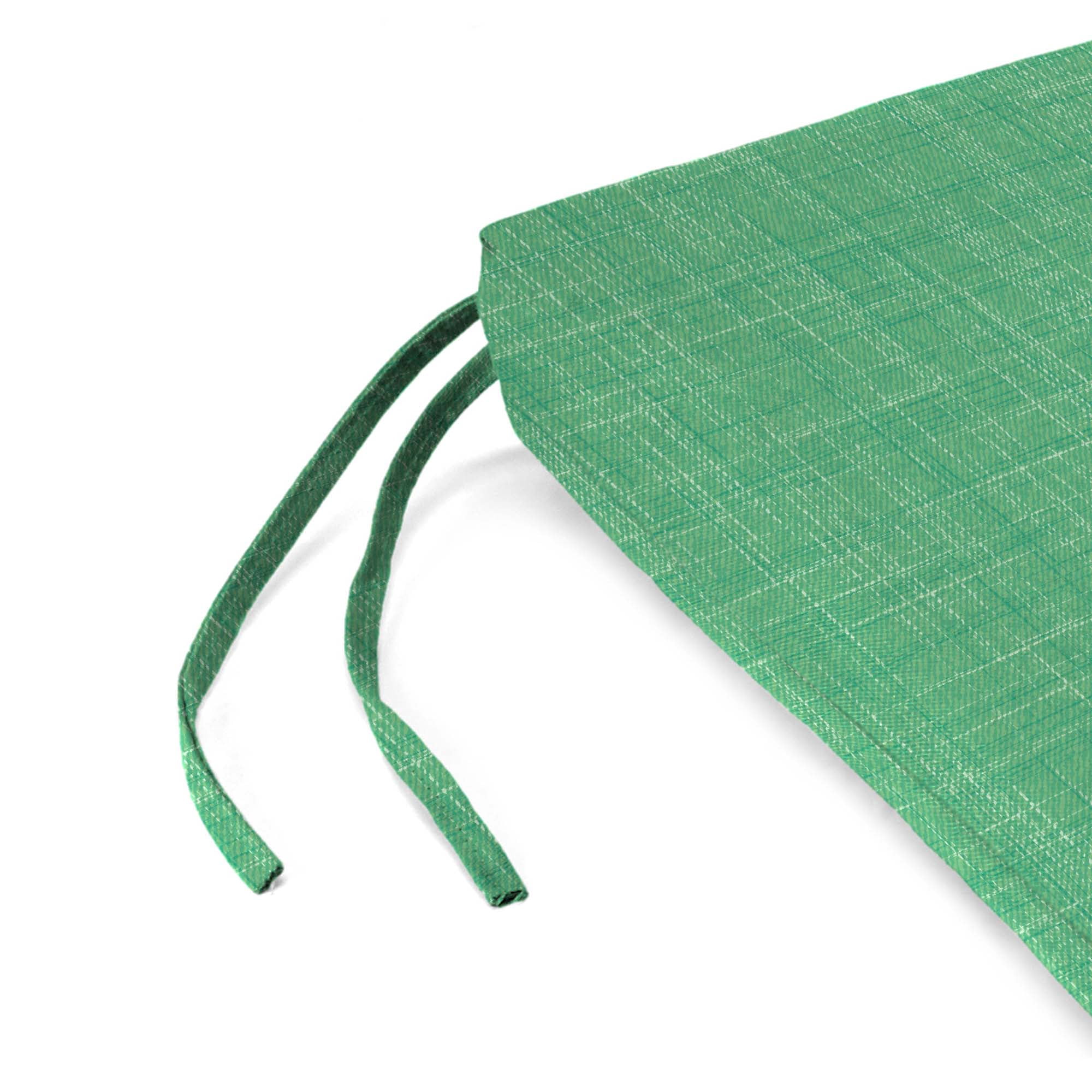 Jordan Manufacturing 17" x 19" Harlow Dill Green Solid Rectangular Outdoor Chair Pad Seat Cushion with Ties (2 Pack)