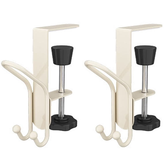 Metal Desk Clamp Hook Adjustable Headphone Bag Hanger for Tables,Shelves (2-Pack)