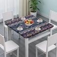 thumbnail image 3 of Elastic Edge Bohemian Square Tablecloth 36x36 Inch, Fitted Cover for Card Tables, Resistant to Wrinkles and Stains, 3 of 6