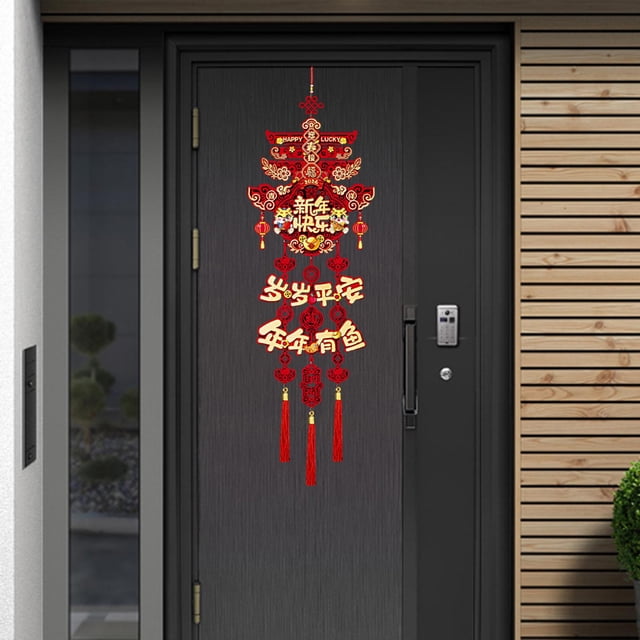 Colgante de año Nuevo Chino, colgante para Festival de Primavera, decoraciones de año Nuevo Lunar, adorno para pared, oficina, ventana, celebración de Estilo A 36cmx110cm Macarena Colgantes de año nuevo