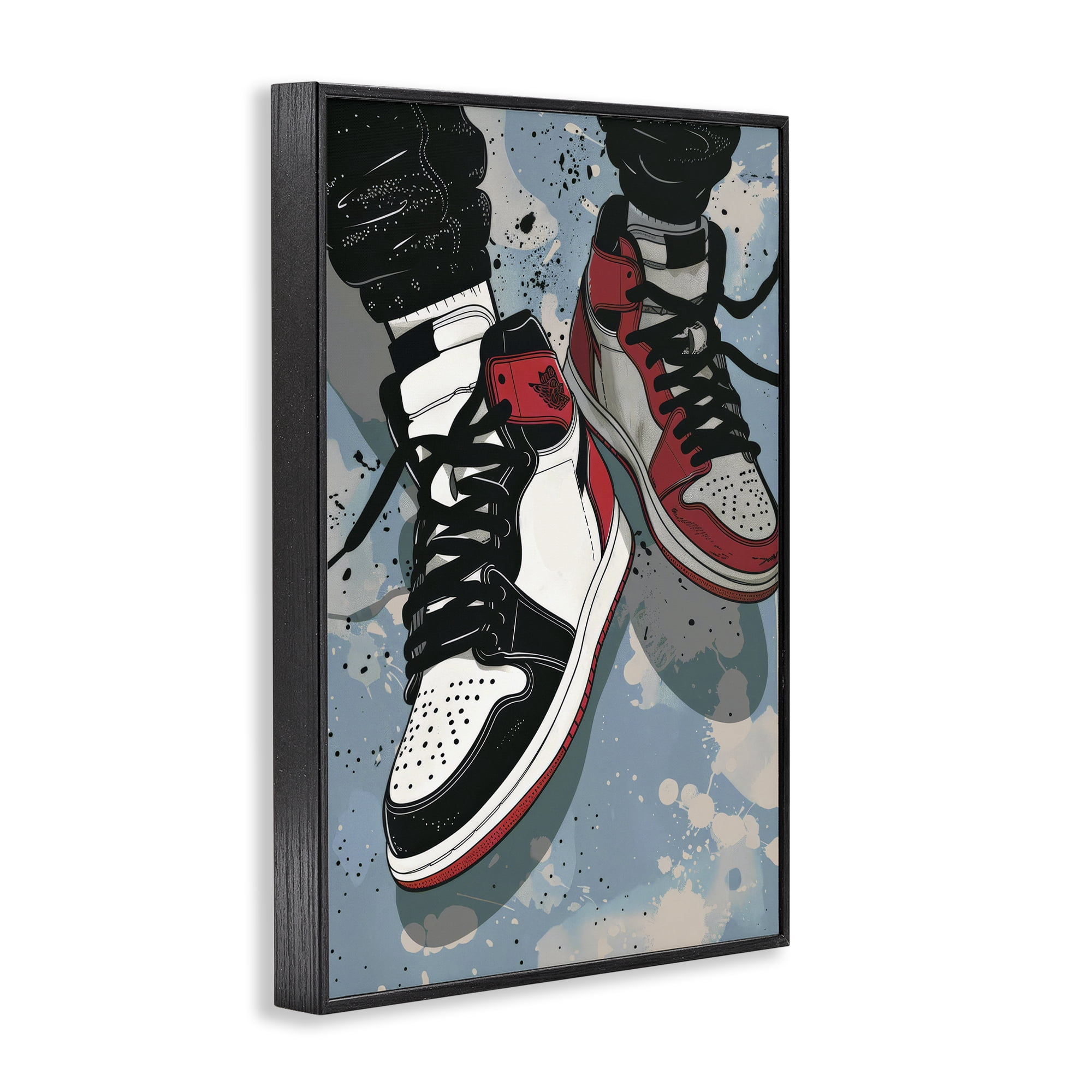 Stupell Industries Casual Streetwear Sneakers Black Framed Giclee Art, design by Ray Powers
