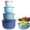 Blue, variant on HONGLIN Plastic Mixing Bowls with Lids, 4 Pack Nesting Bowls for Food Prep, Colorful Kitchen Bowl Set with Airtight Covers, White