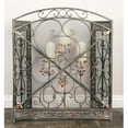 thumbnail image 3 of Traditional 3 Panel Metal Fire Screen With Filigree Design, Bronze, 3 of 4