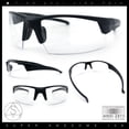 thumbnail image 2 of ANSI Z87.1 Safety Glasses Clear Lens Lightweight Protective Eyewear UV400 Impact Resistant Wraparound Design All Black, 2 of 7
