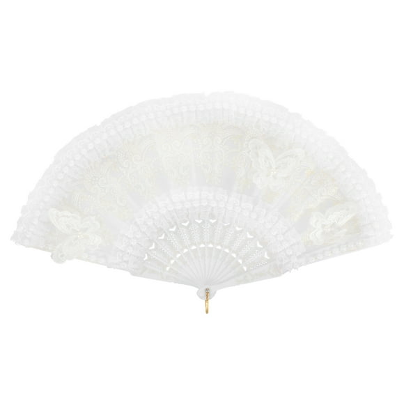 Abanico de encaje vintage para mujer, abanico decorativo para sujetar la mano, decoración de boda