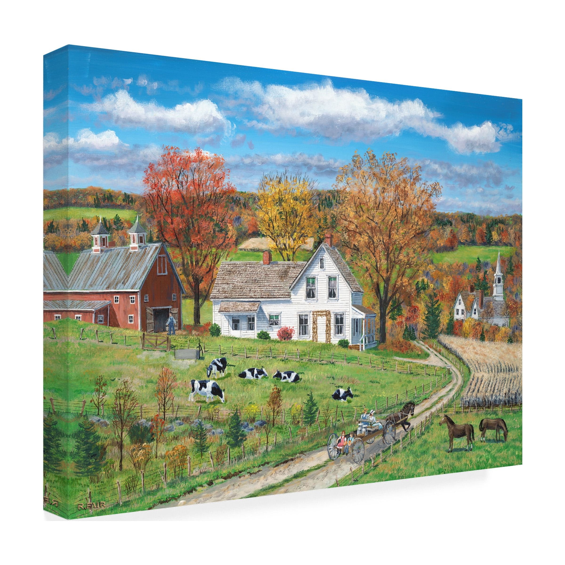 Canvas Wall Art - Bob Fair 'Autumn Colors' Wall Art for Living Room, Bedroom, or Office DÃ©cor by Trademark Fine Art - 47 x 35 Inches