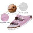 thumbnail image 2 of Shiqi Sandale à Enfiler pour Hommes et Femmes Semelle en Liège Sangle Réglable Boucle Réglable Chaussures Décontractées à Bout Ouvert en Daim Été, 2 of 4