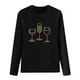 thumbnail image 4 of Camiseta de mujer Camisetas divertidas lindas de manga larga de otoño Camiseta Hearth Love Camiseta de regalo Tops Blusa Regalo para parejas Pompotops  gfhjh15575, 4 of 4