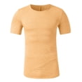 thumbnail image 1 of DPTALR Men's Summer Slim Casual Zipper Fit Patchwork Short Sleeve Tops Blouse, 1 of 5