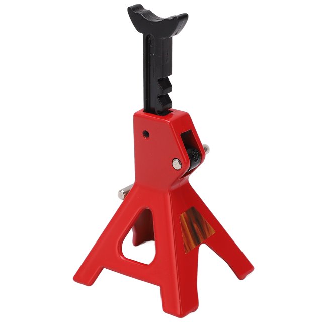RC Car Lifting Jack, Mini Adjustable Height Steel Material Decorative Accessory Metal RC Jack Stand Exquisite for 1/10 RC Crawler Red
