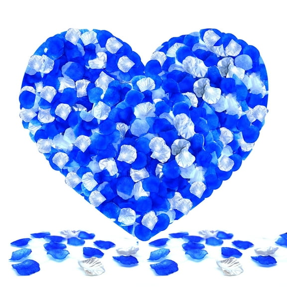 1500 Pcs Rose Petals,Blue White Silver Rose Petals Decoration Silk Rose Petals for Romantic Night for Her Set Wedding Party Flower Girl Petals Fake Flower Petals Artificial Silk Rose Petals