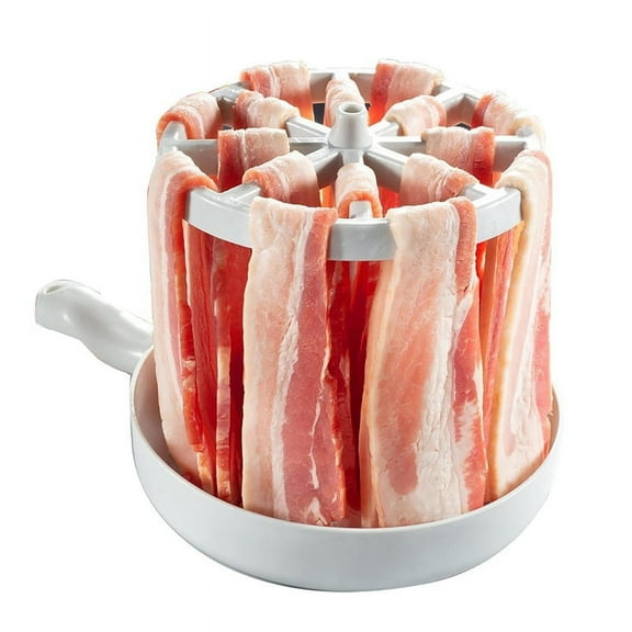 Microwave Bacon Cooker Quick Cooking Rack Grease Collector Kitchen Gadget