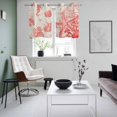 thumbnail image 4 of Coastal Red Kitchen Curtains Small Short 39 Inch Length, Nautical Coral Seahorse Starfish Shell Grommet Top Bedroom Living Room Curtains, Light Filtering Cafe Curtain Drapes 2 Panels Set 55''x39'', 4 of 9