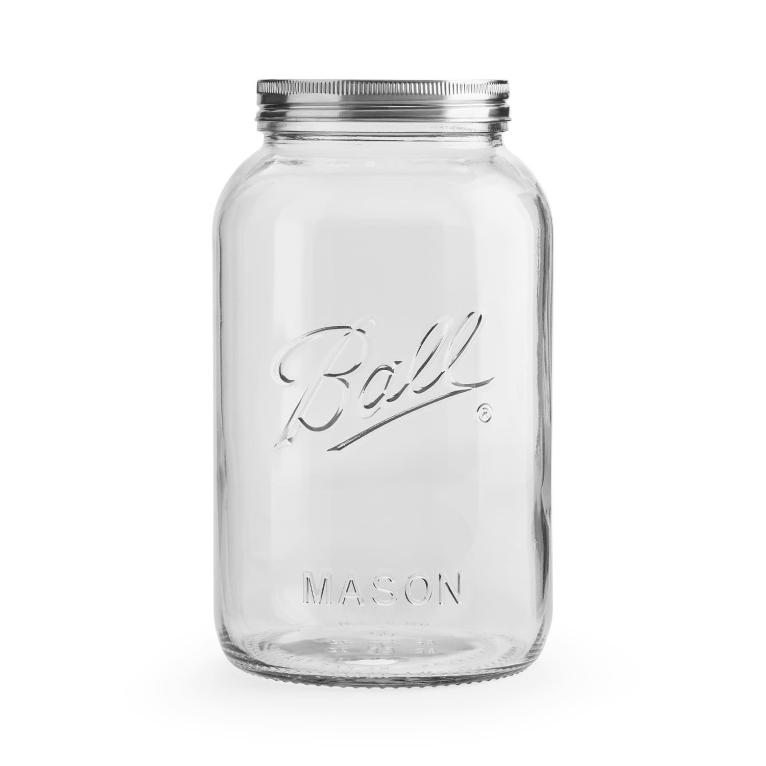 (2 pack) Ball Decorative Mason Jar with One Piece Stainless Steel Lid, gal. (128oz.)