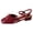 Wine, variant on YLYL Womens Sandals Bowknot Closed Square Toe Chunky Low Heel Dressy Casual Wedding Party Dress Shoes