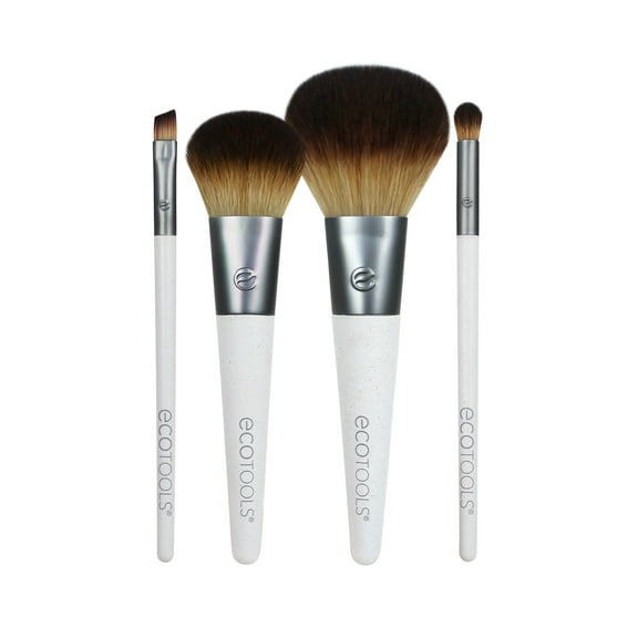 EcoTools On-The-Go Style Makeup Brush Kit, Travel Friendly, Convenient Makeup Tools for Foundation, Blush, and Eyeshadows, 5 Piece Set