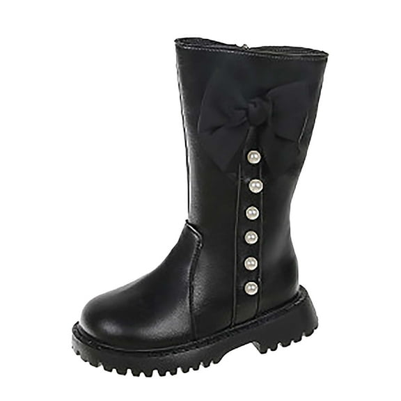 CAIVO Girls Boots Bowknot Long Boots Kids Warm High Tops With Autumn Winter 2 12 Years Birthday Child Shoes