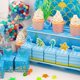thumbnail image 3 of Decoración Para pastel de fiesta de sirena, cajas de recuerdo de sirena de cumpleaños, centro de mesa con purpurina, vasos de papel, suministros de fiesta de sirena hechos a medida, 3 of 4