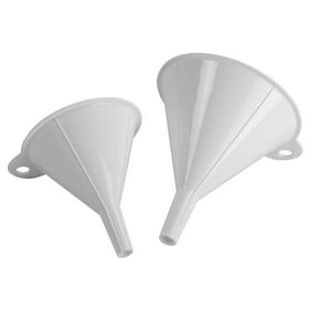 Mainstays 2-Piece Kitchen Funnel Set, Medium and Large Sizes, White, Plastic