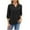 Black, variant on Timegard Womens Tops V Neck Button 3/4 Sleeve Solid Color Lightweight Casual Loose Blouse Tee Summer