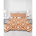 thumbnail image 2 of Twin Quilt Bedding Set, Orange White Geometric Reversible Summer Quilt 3 Pieces, Modern Abstract Art Lightweight Bedspreads Coverlets with 2 Pillow Shams for All Seasons, 2 of 5