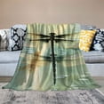 thumbnail image 2 of Chilfamy Fall Decor Dragonfly Flannel Throw Blanket for Sofa Couch, Cozy Lightweight All Seasons Travel Outdoor Blanket, Soft Desk Chair Blanket 40x50in, 2 of 6