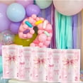 thumbnail image 3 of Pink Bow Gifts Bags 50pcs Plastic Candy Goodies Bags Shortcake Party Favors with Handles（9.84 X 6.3in）, 3 of 5