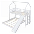 thumbnail image 5 of Twin Over Full Solid Pine Wood Bunk Bed with Slide & Ladder, Full-Length Guardrail, No Box Spring Needed, White, 5 of 15